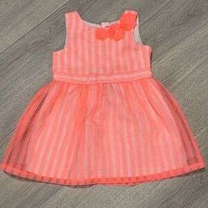 Cat & Jack 2T Charming Pink Striped Kids Dress w/under slip